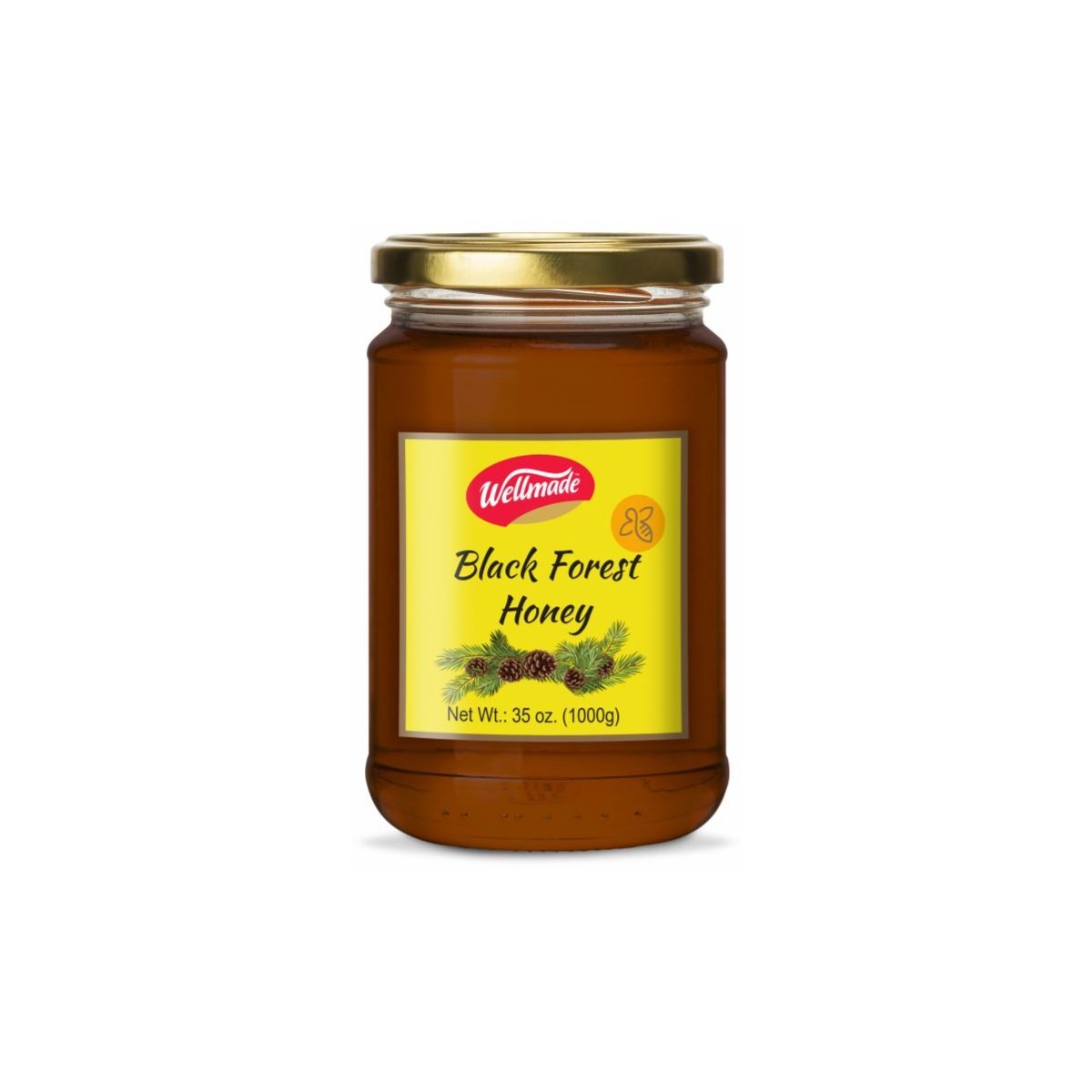 Black Forest Honey in glass jar "WELLMADE" 1000g *